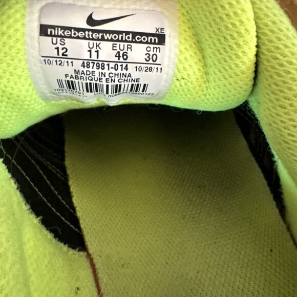 NIB NIKE ZOOM ELITE+ 487981-014 BLACK/WHITE-BLUE GLOW-VOLT SHOES SZ 12 S253 - Picture 9 of 10